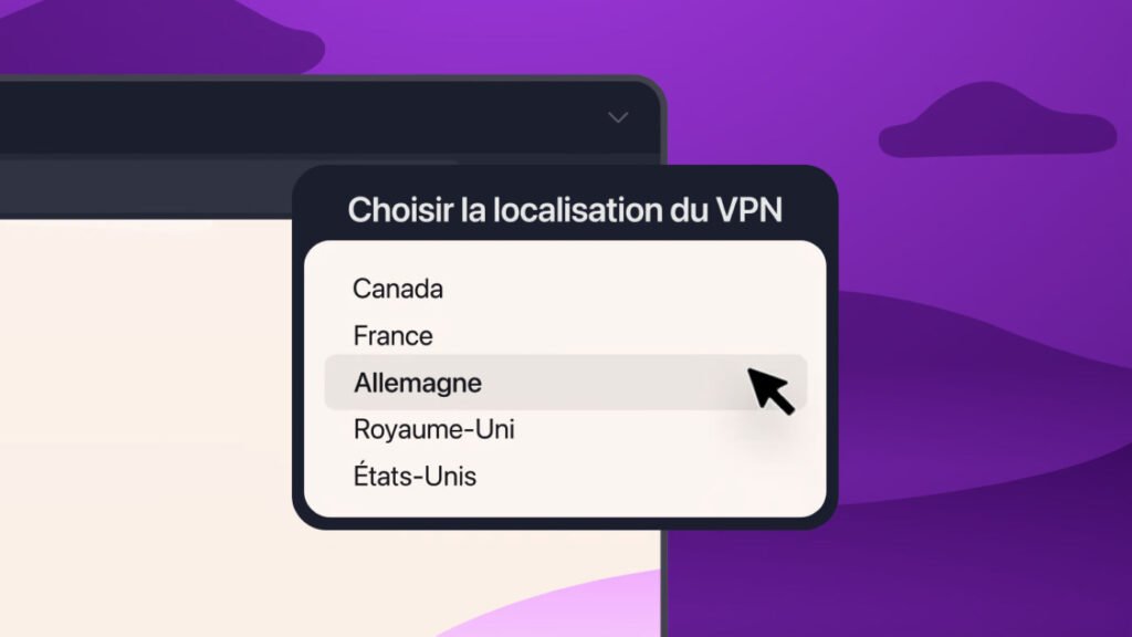 Lựa chọn quốc gia VPN Firefox 151