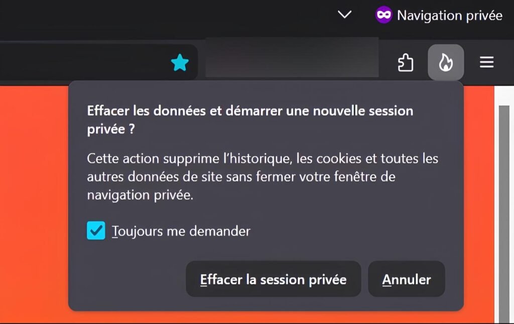 Firefox 151 Xóa dữ liệu duyệt web riêng tư