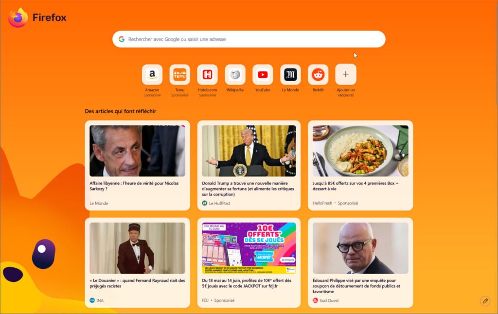 Trang chủ mới của Firefox 151