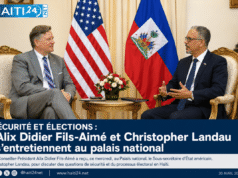 An ninh và bầu cử: Alix Didier Fils-Aimé và Christopher Landau phát biểu tại cung điện quốc gia Tin tức mới nhất từ Haiti: Chính trị, An ninh, Kinh tế, Văn hóa.