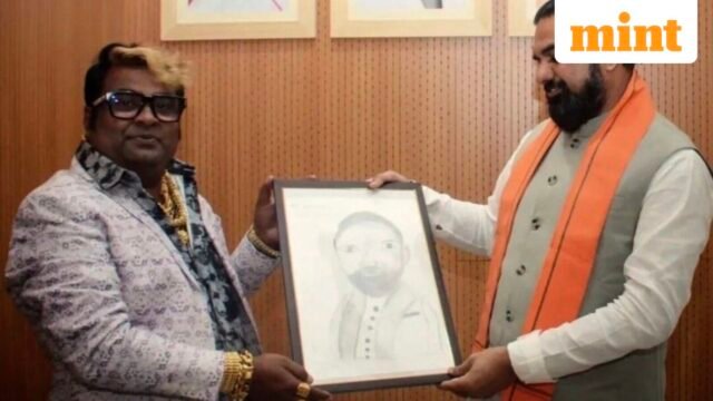 Chân dung của Bihar CM Samrat Choudhary do người xây