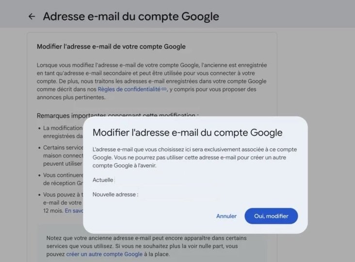 Thay đổi địa chỉ email Gmail