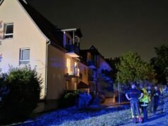 Obernai. Một tòa nhà được sơ tán ngắn gọn vào khoảng nửa đêm sau khi đám cháy bùng phát ở lò nướng