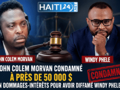 John Colem Morvan bị kết án bồi thường thiệt hại gần 50.000 USD vì phỉ báng Windy Phele Tin tức mới nhất từ Haiti: Chính trị, An ninh, Kinh tế, Văn hóa.