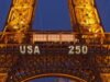 Paris. Anh ấy leo lên tháp Eiffel… để treo cờ Mỹ ở đó