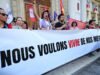 Cảnh tượng CGT thảo luận về vấn đề đình công trong Lễ hội Avignon