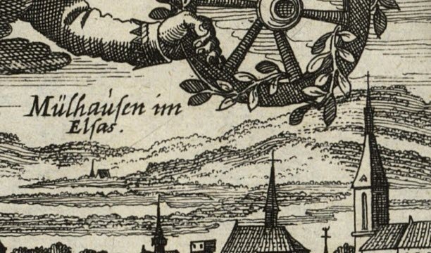 Mulhouse phác thảo vào năm 1625 với hệ thống phòng thủ và một trong những nhà máy của nó. Ảnh do Thư viện Thành phố Mulhouse cung cấp