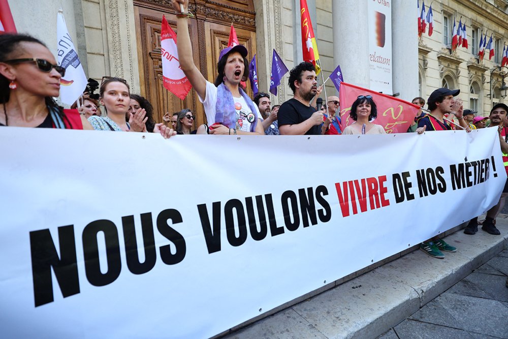 Triển lãm CGT ở Avignon ảnh AFP Clément Mahoudeau