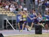 Điền kinh. Ở cự ly 1500 m của Pháp, cư dân Strasbourg Anas Lagtiy-Chaoudar bị mắc kẹt trong cuộc đua ngu ngốc