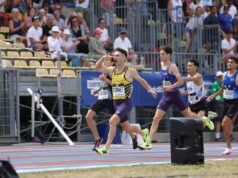 Điền kinh. Ở cự ly 1500 m của Pháp, cư dân Strasbourg Anas Lagtiy-Chaoudar bị mắc kẹt trong cuộc đua ngu ngốc