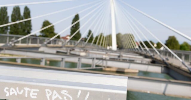 Strasbourg-Kehl. Một người đàn ông rơi từ cầu đi bộ